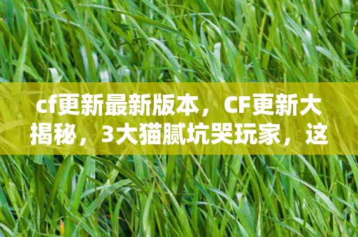 cf更新最新版本，CF更新大揭秘，3大猫腻坑哭玩家，这波操作太上头！