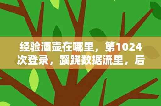 经验酒壶在哪里,第1024次登录,蹊跷数据流里,后背发凉的十年逃亡真相 经验酒壶在哪里,第1024次登录,蹊跷数据流里,后背发凉的十年逃亡真相