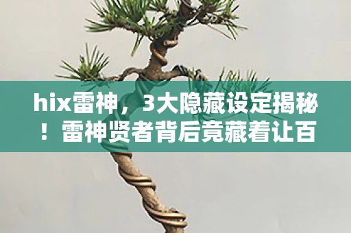 hix雷神，3大隐藏设定揭秘！雷神贤者背后竟藏着让百万玩家泪崩的真相