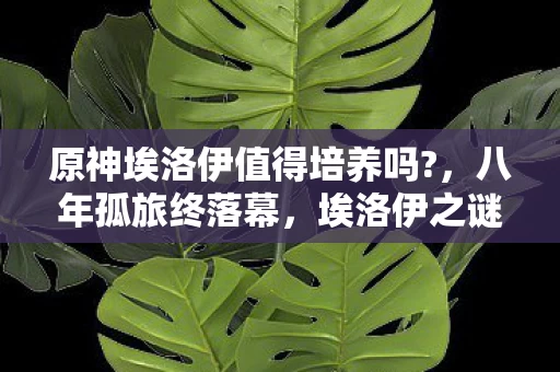 原神埃洛伊值得培养吗?，八年孤旅终落幕，埃洛伊之谜未解，泪目竟成最后注脚