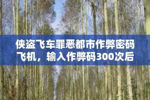 侠盗飞车罪恶都市作弊密码飞机,输入作弊码300次后,蹊跷现象让我后背发凉,谁在玩我? 侠盗飞车罪恶都市作弊密码飞机,输入作弊码300次后,蹊跷现象让我后背发凉,谁在玩我?