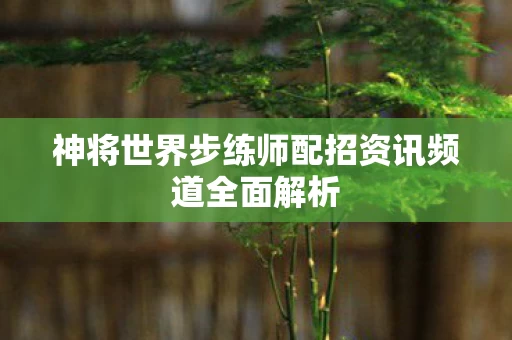 神将世界步练师配招资讯频道全面解析图片
