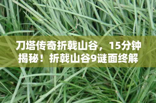 刀塔传奇折戟山谷,15分钟揭秘!折戟山谷9谜面终解,泪目,百万玩家折戟于此 刀塔传奇折戟山谷,15分钟揭秘!折戟山谷9谜面终解,泪目,百万玩家折戟于此