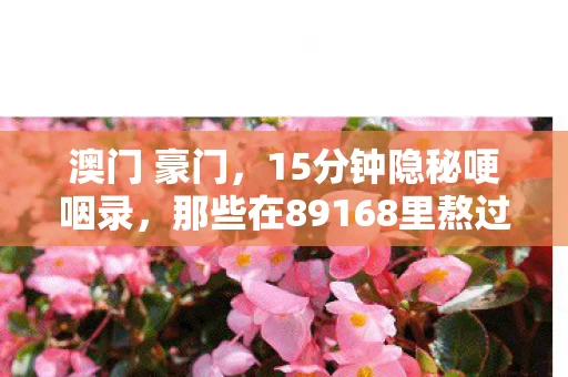 澳门 豪门,15分钟隐秘哽咽录,那些在89168里熬过的通宵夜 澳门 豪门,15分钟隐秘哽咽录,那些在89168里熬过的通宵夜