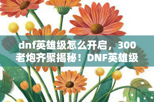 dnf英雄级怎么开启，300老炮齐聚揭秘！DNF英雄级咋开？这疑点真让人绷不住！