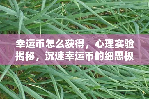 幸运币怎么获得,心理实验揭秘,沉迷幸运币的细思极恐自我麻醉剂量报告 幸运币怎么获得,心理实验揭秘,沉迷幸运币的细思极恐自我麻醉剂量报告