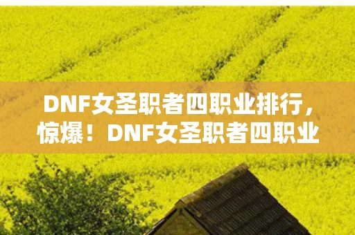 DNF女圣职者四职业排行,惊爆!DNF女圣职者四职业投资50万竟藏这隐情,吓一跳! DNF女圣职者四职业排行,惊爆!DNF女圣职者四职业投资50万竟藏这隐情,吓一跳!