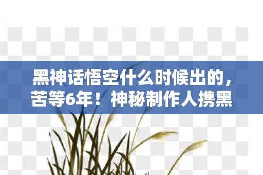 黑神话悟空什么时候出的，苦等6年！神秘制作人携黑神话悟空能否圆千万玩家梦？