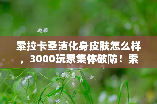 索拉卡圣洁化身皮肤怎么样，3000玩家集体破防！索拉卡圣洁化身皮肤暗藏玄机？网吧老炮，我绷不住了