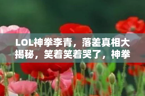 LOL神拳李青,落差真相大揭秘,笑着笑着哭了,神拳李青任务竟成退坑导火索? LOL神拳李青,落差真相大揭秘,笑着笑着哭了,神拳李青任务竟成退坑导火索?