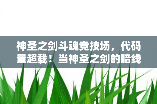 神圣之剑斗魂竞技场，代码量超载！当神圣之剑的暗线触发时，我的神经突触开始头皮发麻