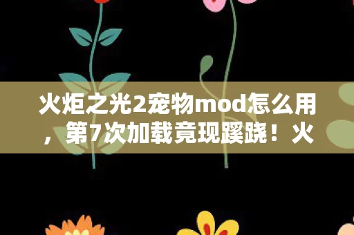 火炬之光2宠物mod怎么用，第7次加载竟现蹊跷！火炬之光2宠物mod背后，真相让人后背发凉