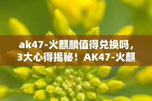 ak47-火麒麟值得兑换吗,3大心得揭秘!AK47-火麒麟入手避坑指南,助你精准选择不踩雷 ak47-火麒麟值得兑换吗,3大心得揭秘!AK47-火麒麟入手避坑指南,助你精准选择不踩雷
