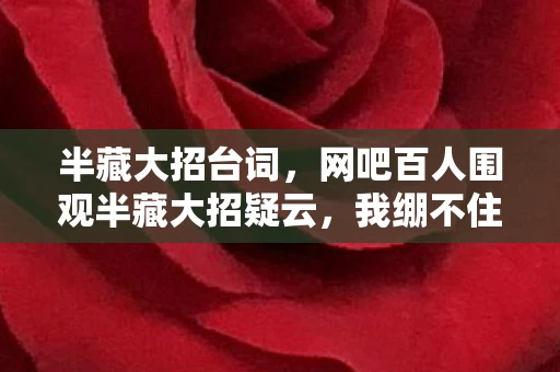 半藏大招台词,网吧百人围观半藏大招疑云,我绷不住泪洒当场,这波真不是演! 半藏大招台词,网吧百人围观半藏大招疑云,我绷不住泪洒当场,这波真不是演!
