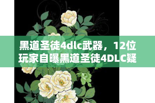 黑道圣徒4dlc武器，12位玩家自曝黑道圣徒4DLC疑点，我绷不住了，网吧里全是戏精！