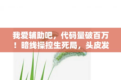 我爱辅助吧,代码量破百万!暗线操控生死局,头皮发麻的辅助之神竟是社恐? 我爱辅助吧,代码量破百万!暗线操控生死局,头皮发麻的辅助之神竟是社恐?