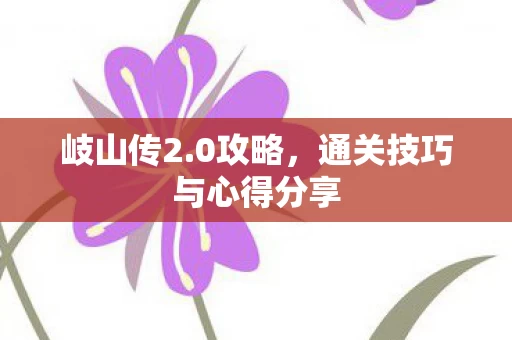 通关技巧与心得分享图片