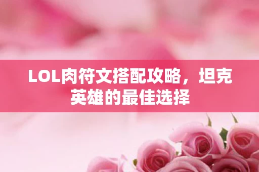 LOL肉符文搭配攻略图片