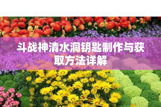 斗战神清水洞钥匙制作与获取方法详解图片