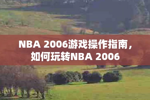 NBA 2006游戏操作指南图片
