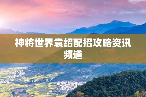 神将世界袁绍配招攻略资讯频道图片