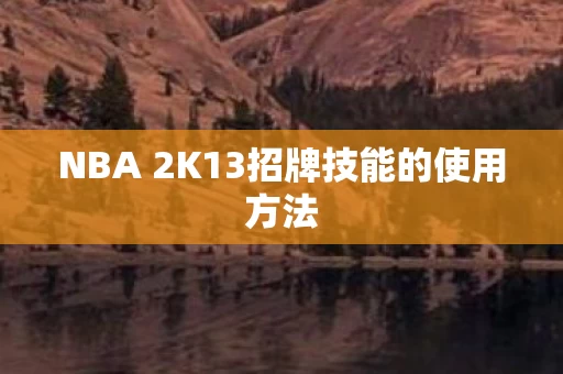 NBA 2K13招牌技能的使用方法图片