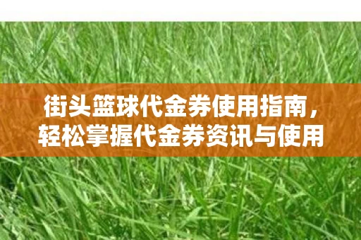 街头篮球代金券使用指南,轻松掌握代金券资讯与使用方法 街头篮球代金券使用指南,轻松掌握代金券资讯与使用方法