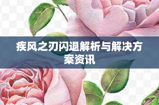 疾风之刃闪退解析与解决方案资讯图片