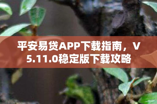 平安易贷APP下载指南图片