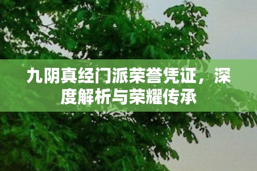 九阴真经门派荣誉凭证图片
