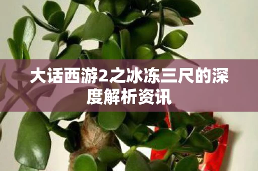 大话西游2之冰冻三尺的深度解析资讯图片