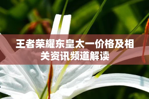 王者荣耀东皇太一价格及相关资讯频道解读图片