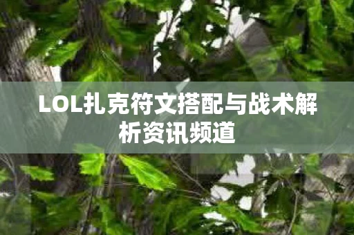 LOL扎克符文搭配与战术解析资讯频道图片
