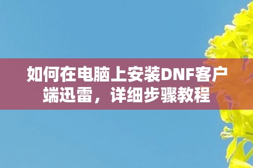 如何在电脑上安装DNF客户端迅雷图片