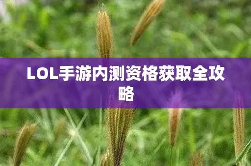 LOL手游内测资格获取全攻略图片