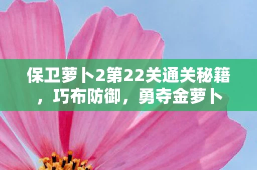 保卫萝卜2第22关通关秘籍图片