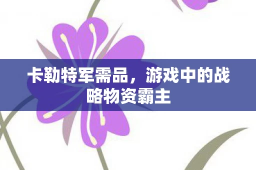 游戏中的战略物资霸主图片