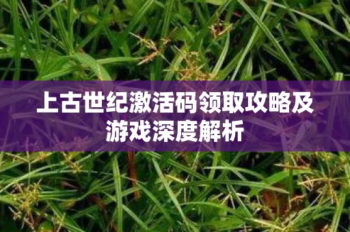 上古世纪激活码领取攻略及游戏深度解析图片