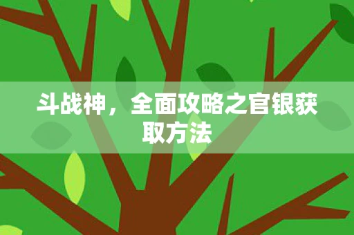 全面攻略之官银获取方法图片