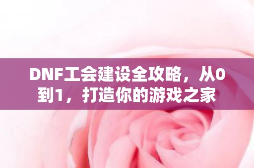 DNF工会建设全攻略图片