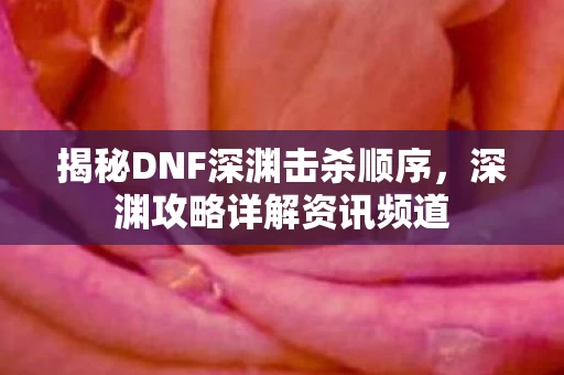揭秘DNF深渊击杀顺序图片