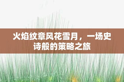 一场史诗般的策略之旅图片