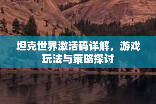 坦克世界激活码详解图片