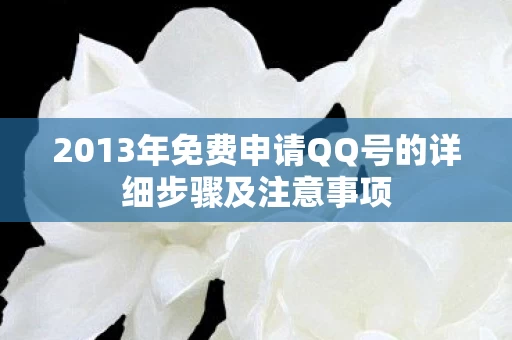 2013年免费申请QQ号的详细步骤及注意事项图片