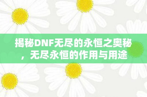 揭秘DNF无尽的永恒之奥秘图片