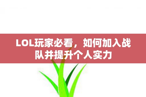 如何加入战队并提升个人实力图片