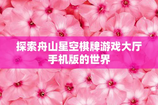 探索舟山星空棋牌游戏大厅手机版的世界图片