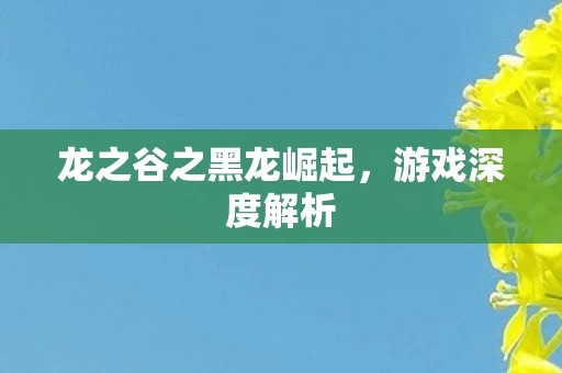 龙之谷之黑龙崛起图片