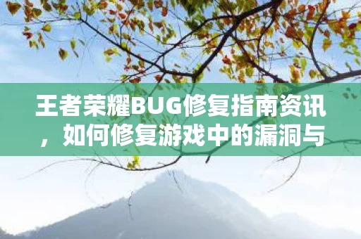 王者荣耀BUG修复指南资讯图片
