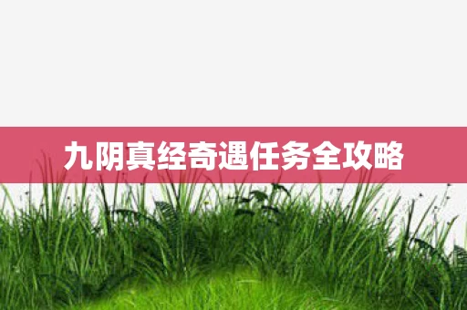 九阴真经奇遇任务全攻略图片